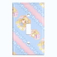 thumbnail image 2 of Metal Light Switch Wall Plate Outlet Cover (Pop Star Blue Anime Stripe Pink Ribbon String Pattern - Single Toggle), 2 of 2