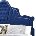 thumbnail image 4 of Velvet Upholstered Channel Tufted Queen Bed, Blue, 4 of 5