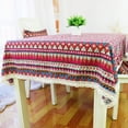 thumbnail image 2 of ERDOUY red printed pattern, small and fresh rural style tablecloth, household tea table cover, crochet lace (200 * 140cm), 2 of 4