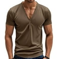 thumbnail image 5 of Yiaimeir Men's American Slim Trend Deep V-neck Button WithT-Shirt Streetwear,Size M-3XL, 5 of 5