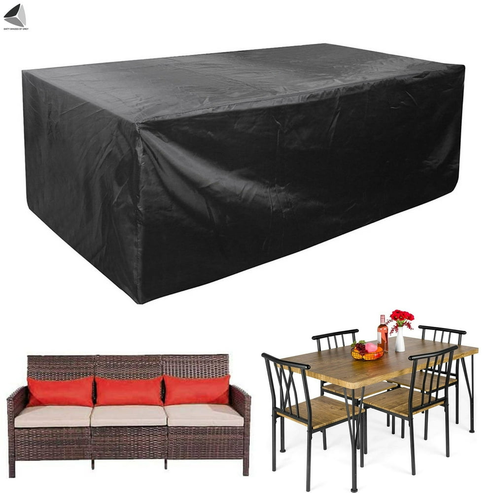 Sixtyshades Patio Table Cover Outdoor Furniture Covers Waterproof Windproof UV Resistant Black