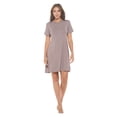 thumbnail image 3 of Women's Short Sleeve Midi T-Shirt Dress, Casual Loose Swing Tunic Dress, Summer 2024(Taupe Medium Size), 3 of 6