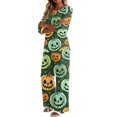 thumbnail image 4 of Two Piece Sets For Women Halloween 3/4 Sleeve Print Fall Outfits Casual Crew Neck Shirts And Pants Lounge Sets Halloween Vacation Travel Outfits, 4 of 5