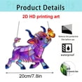 thumbnail image 3 of FEOLGEHLY Highland Cow Suncatcher for Windows Hanging, Stained Glass Style Acrylic Ornament with Chain, Farm Animal Sun Catcher Ornament for Home Easter Summer Decorations, Gift for Cow Lovers, 3 of 5