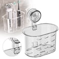 thumbnail image 2 of ZOURIH 2 Pcs Suction toothbrush Holder,Powerful toothpaste toothbrush Suction Cup,Self-draining Shower Razor Holder,Shower toothbrush Holder for Wall,Kitchen Tableware Holder,Clear, 2 of 5