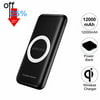 QI Wireless Charger Power Bank 12000mAh Portable Charger Wireless Power Bank 2 in 1 Battery Pack for iPhone 8 8 Plus iPhone X Samsung Galaxy S8 S8+ Note 8 S7 S6 Note 5,etc. (Black)