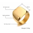 thumbnail image 5 of Men Pinky Signet Ring in Golden 14K Yellow Gold with Laser Engraving Star of David Male Jewelry, 5 of 5