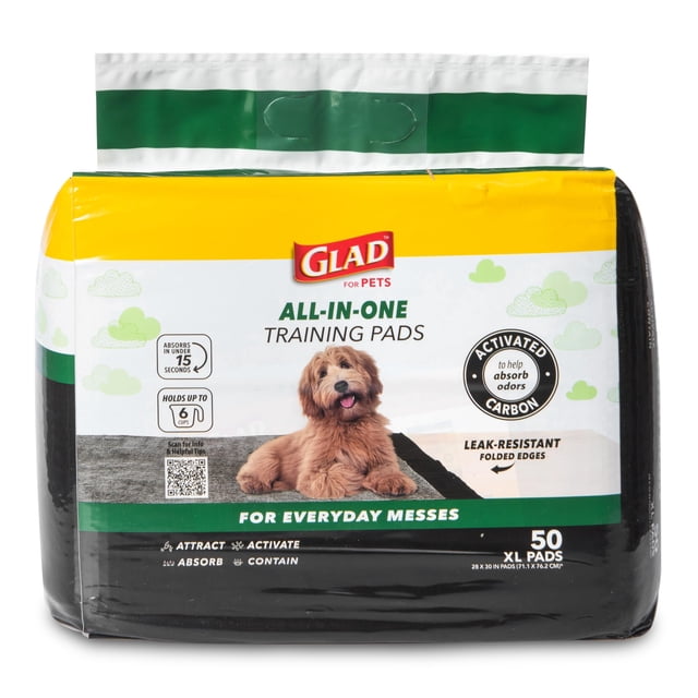 Puppy Pads Glad for Pets JUMBOSIZE/XL, color carbón, 50 unidades
