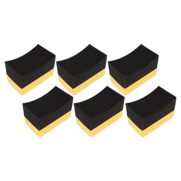 6 esponjas abrillantadoras para neumáticos, color amarillo y negro. Longitud 96 cm
