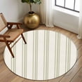 thumbnail image 3 of Sage Green Striped Round Rug 5ft Washable Circle Kitchen Rugs Non Slip Modern Farmhouse Green Stripes Large Area Rug Indoor Floor Carpet for Bedroom Living Room Home Office Dining Room Nursery, 3 of 8