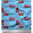 thumbnail image 1 of Soimoi Blue Cotton Cambric Fabric London Theme Architectural Print Sewing Fabric Yard 56 Inch Wide, 1 of 3