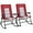 Red, variant on Gymax Set of 2 Padded Folding Rocking Chairs Patio Garden Yard Camping Red