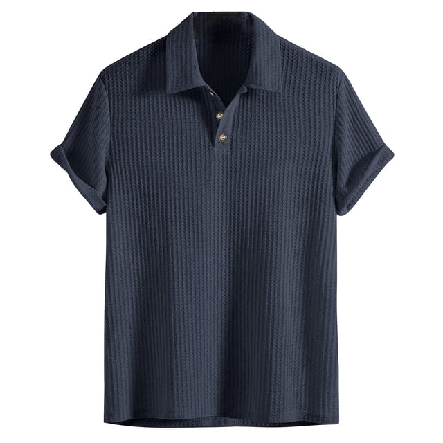 cfhntfmh Summer Henley Shirts for Men Collared Athletic T-Shirts Tops Basic Solid Color Short Sleeve Button up Tees