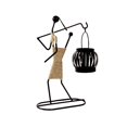 thumbnail image 1 of Girl Shape Candlestick Decorative Candlestick Exquisite Iron Candlestick Abstract Character Candlestick with Hemp Rope Detachable Frame for Bedroom Office Coffee Shop, 1 of 8