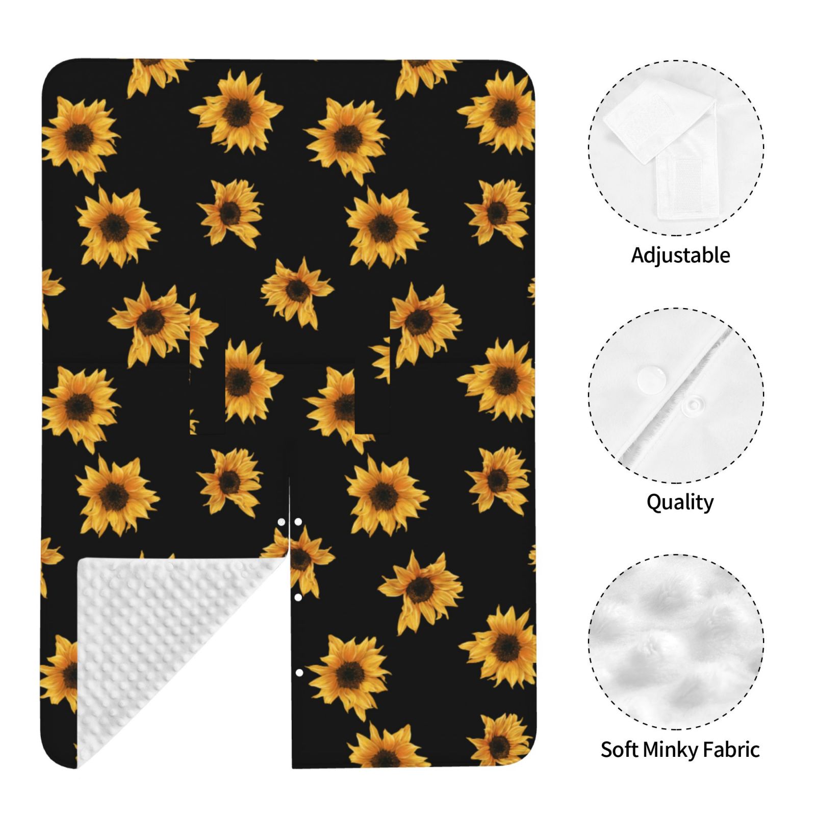 Car Seat Cover Baby - cute sunflowers black print Breathable Infant Car Seat Cover for Baby Carseat, Lightweight Comfort Baby Essentials Must Haves Newborn Stuff for Girl Boy