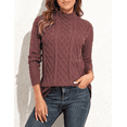thumbnail image 3 of PrettyGuide Women's Tunic Sweater Cable Knit Mock Neck Pullover Long Sweater Tops, 3 of 5