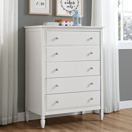 Avenue Greene Rosalyn White 5 Drawer Chest Walmart Com
