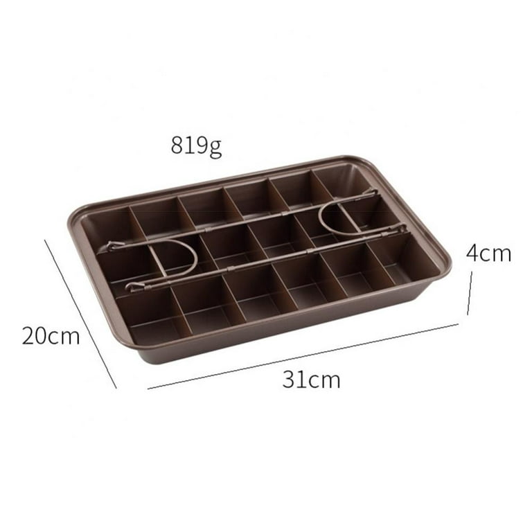 Brownie Pan with Dividers, Divided Non Stick Edge Brownie Pans with Grips  Slice, Bakeware Cutter Tray Molds Square Cake Fudge Pan with Built-in  Slicer lid for All Oven Baking, 12X8 Inch 