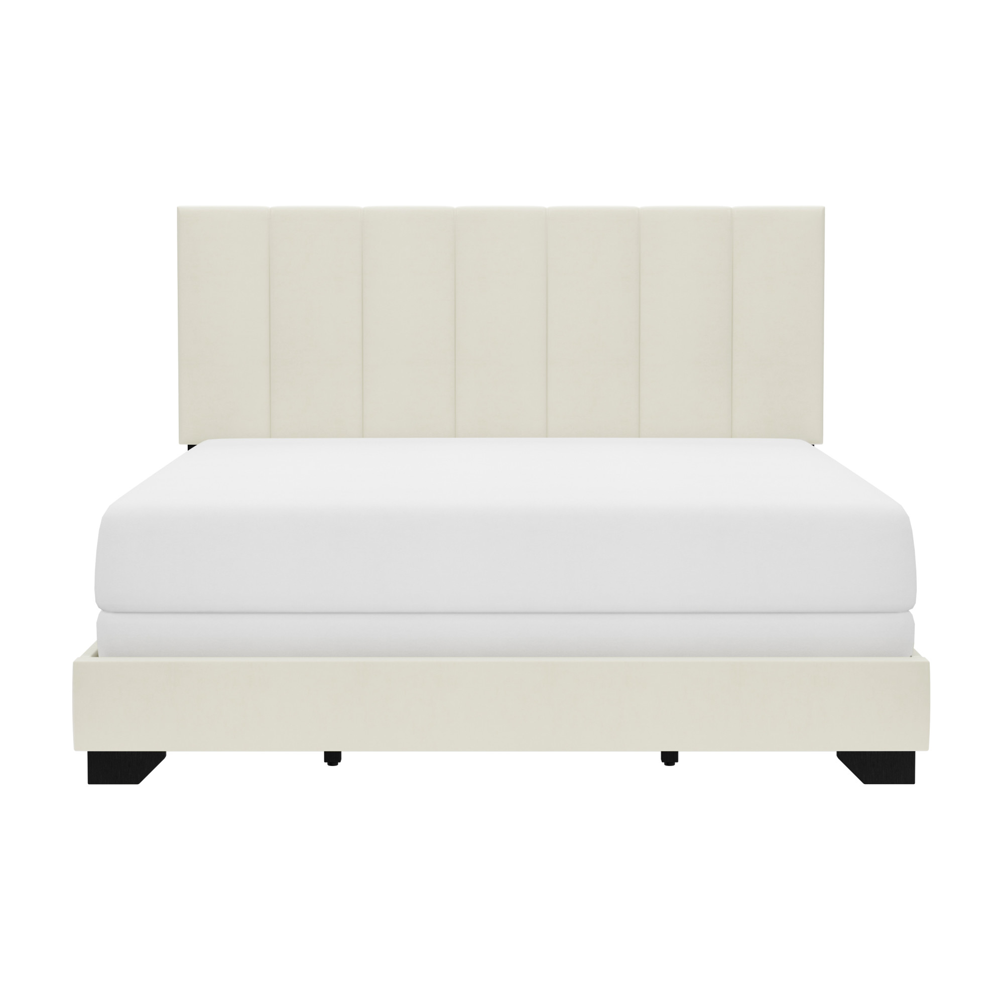 Reece Channel Stitched Upholstered Queen Bed, Ivory, by Hillsdale Living Essentials - image 2 of 17