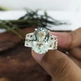 thumbnail image 4 of 925 Sterling Silver Ring For Unisex, Green Amethyst Ring Gemstone Unique Handcrafted Ring For Her Or Him, 4 of 7