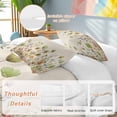 thumbnail image 2 of 3 Piece Sage Green Yellow Spring Floral Duvet Cover Set California King,Microfiber Comforter/Quilt Cover with Corner Ties and 2 Pillowcases,Watercolor Botanical Summer Flowers Bedding with Zipper, 2 of 8