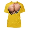 thumbnail image 4 of ZCFZJW 3D Novelty Tops for Men Big and Tall Regular Fit Casual Summer Short Sleeve Fake Muscle Pattern Graphic Tees Shirt Trendy Holiday Vacation T-Shirts Orange S, 4 of 6