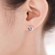 thumbnail image 4 of Silver Stud Earrings for Women, Sterling Silver Stud Earrings White Gold Purple Cubic Zirconia Heart Studs Dainty Earrings Jewellery Gifts for Girls, 4 of 4