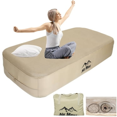 Air Bed with Built-in Pump, Self-Inflating Air Mattress with Air Pump,Double Layers Comfortable Blow Up Mattress, Inflatable Bed for Guests, Camping, Travel Removable Washing