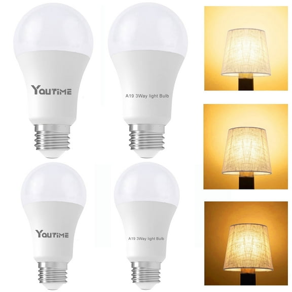 3 Way Light Bulbs 30 70 100 Watt Equivalent Soft White, LED A19 Energy Saving Three Way Light Bulbs,4Pack