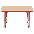 thumbnail image 3 of ECR4Kids 24in x 36in Rectangle Premium Thermo-Fused Adjustable Activity Table Maple/Red/Red - Chunky Leg, 3 of 4