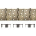 thumbnail image 3 of Stone Harbor Hardware 4" Ball-Bearing Door Hinges, Square Corner, Antique Brass, 3-Pack, 3 of 4