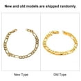 thumbnail image 4 of Gold Bracelet Copper Plated 18K Men Gold Chain Bracelet Stainless Steel Sturdy Corrosion Resistant Stylish for Party ANGGREK AL4553, 4 of 8