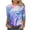 Purple Tie-Dye, variant on gakvbuo Contrast Tshirt For Women 3/4 Sleeves Plus Size Tunic Blouse Tops Patchwork Printed Long Sleeve Women'S Clothing Flower Printed Elbow Length Crewneck Casual Tee Shirts