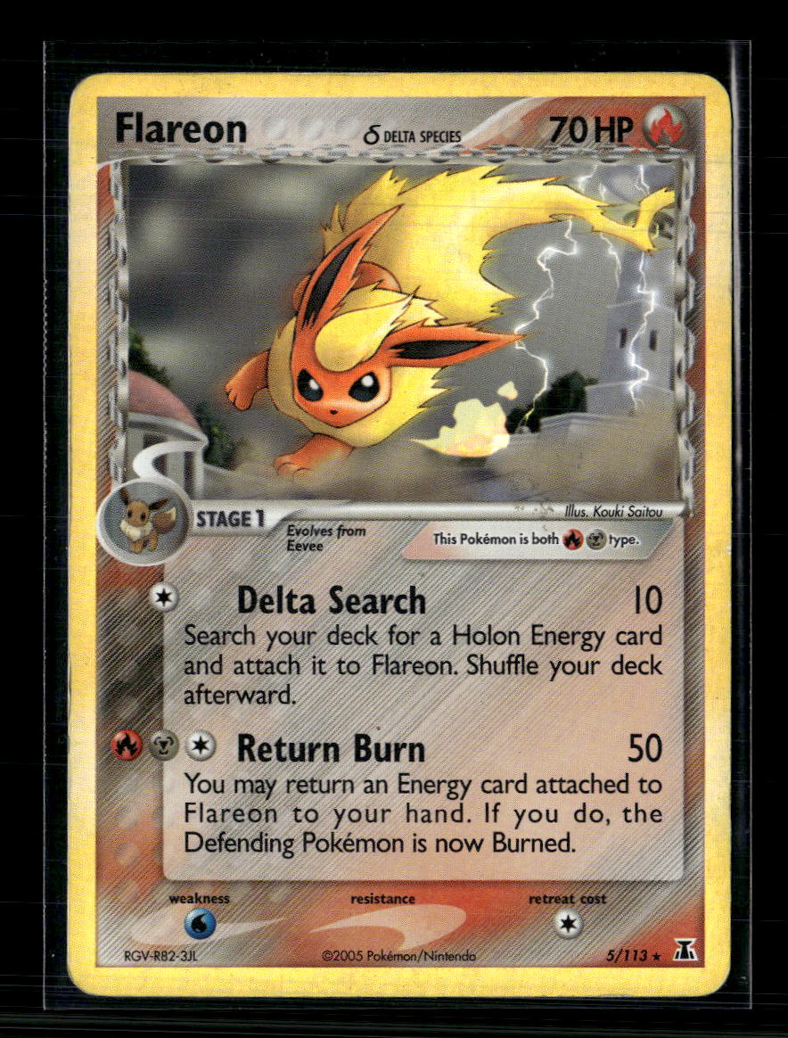 2007 EX Delta Species Flareon Holo Rare #5/113