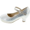 thumbnail image 2 of Link Girls Kids Dana-53K Rhinestone Heel Platform Dress Pumps, 2 of 7