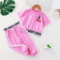 thumbnail image 2 of Baby Girl Clothes Outfits Cotton Letter Print Casual 2PC Set, Size 1 Years-8 Years, 2 of 3