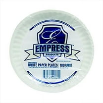 Empress RSC40808 9 in. Uncoated Paper Plates, White