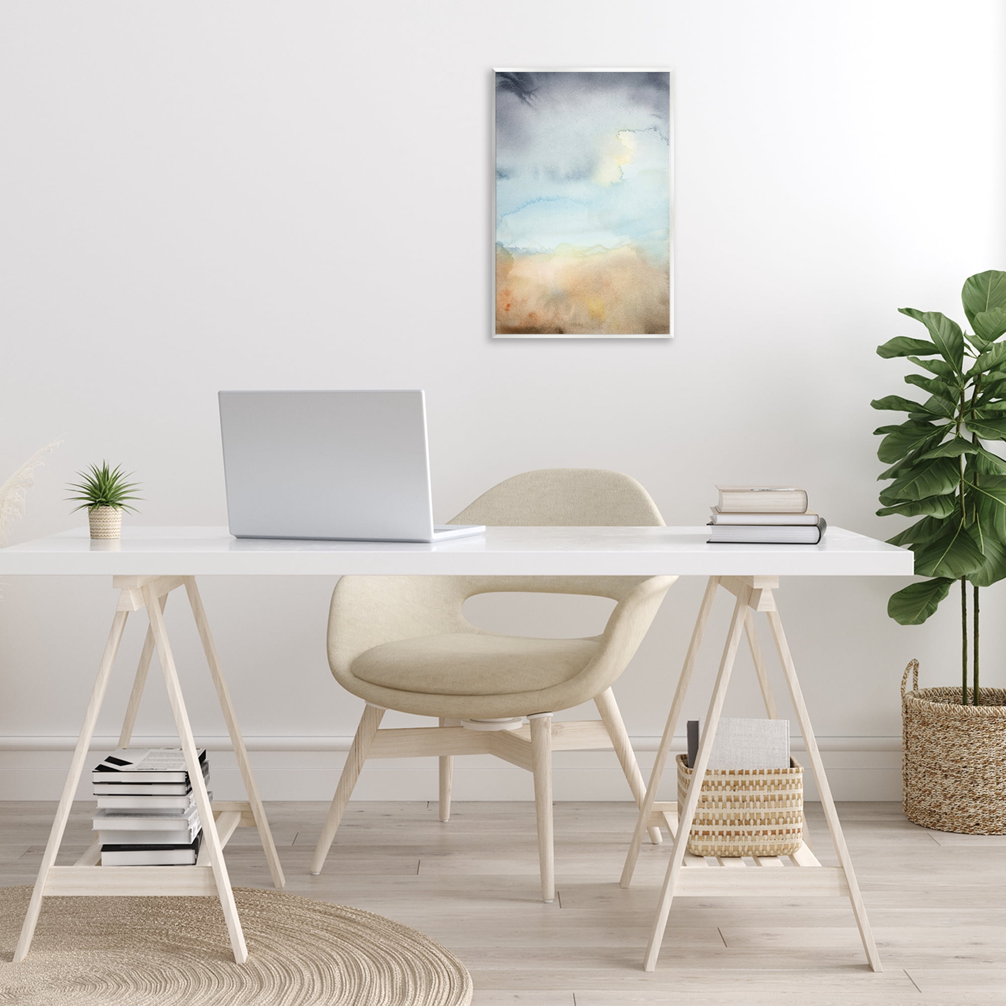Stupell Industries Soft Fluid Landscape Abstract Painting Unframed Art Print Wall Art, 13 x 19
