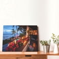 thumbnail image 4 of Naloa Tropical Beach Candlelight Print Canvas Picture,Wall Pictures, Modern Decorative Poster,Art Prints for Bedroom, Toilet, 40 x 30 cm, Built-in Wooden Frame, 4 of 6
