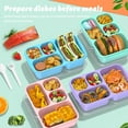 thumbnail image 2 of Bento Lunch Box - 4 Pack, 4-Compartment Meal Prep Containers, Adult Bento Box, Microwave & Dishwasher Safe (PP(Blue)), 2 of 14
