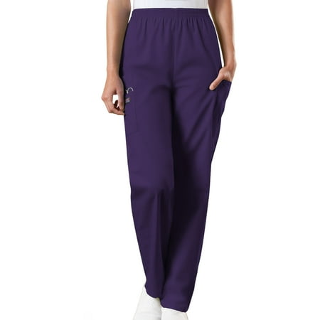 

Cherokee Workwear Women s Scrubs Pant Natural Rise Tapered Pull-On Cargo 4200