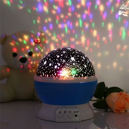 Victsing Romantic Rotating Spin Night Light Star Moon Sky
