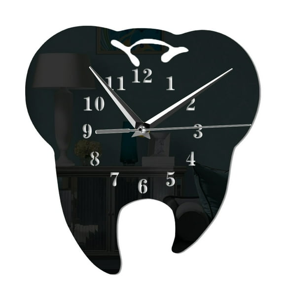 Binwennn Montre Minuteur Enfant 3D Dents Horloge Murale Acrylique Décoration Maison Horloge Murale