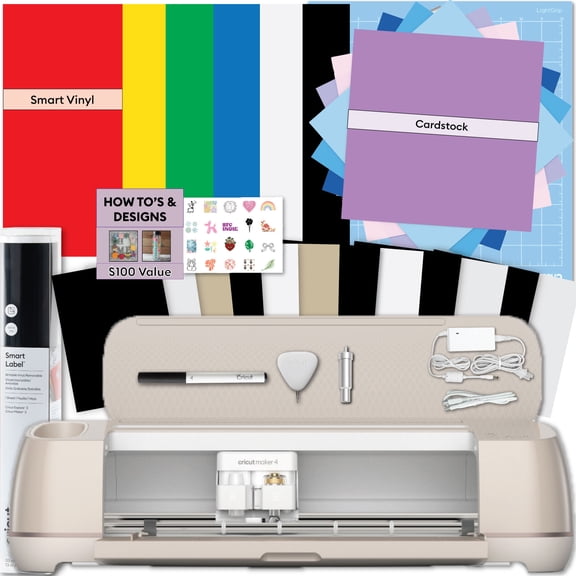 Cricut Maker 4 Electric Die-Cut Machine with Vinyl Sampler Packs Bundle