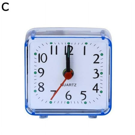 SSKFHGI 1x Modern Mini Quartz Clocks Travel Alarm Clock Bedroom Home Clocks Table Nice