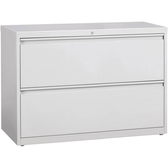 Lorell Fortress Series Lateral File - 42" x 18.6" x 28.1" - 2 x Drawer(s) for File - Legal, Letter, A4 - Lateral - Rust Proof, Leveling Glide, Ball-bearing Suspension, Interlocking, Label Holder -...