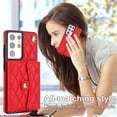 thumbnail image 4 of for Samsung Galaxy S21 Ultra Case, Wallet Phone PU Leather Case with Card Holder Crossbody Cover for Women Girls Strap Wristlet RFID Blocking Shockproof Protective Cover for Samsung S21 Ultra, Red, 4 of 9