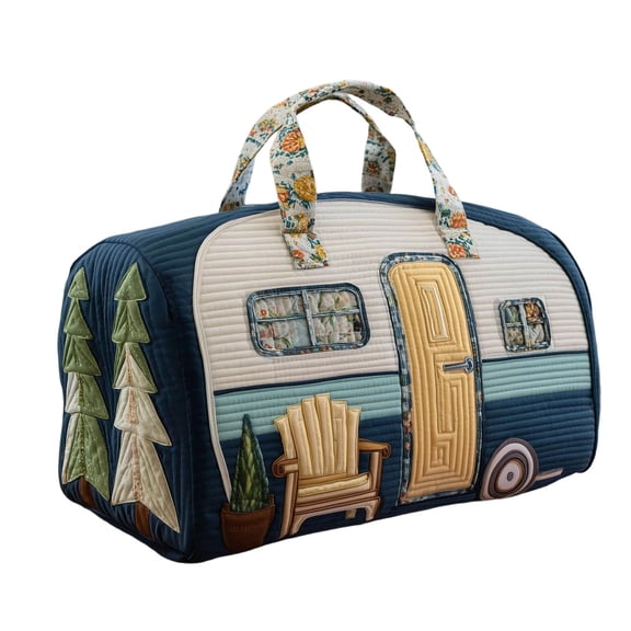 Printed Travel Duffel Bag, Large Capacity Overnight Bag With Shoulder Strap And Easy Carry Handles, Lightweight Weekend Tote Organizer, For Road Trips Travel Sports
