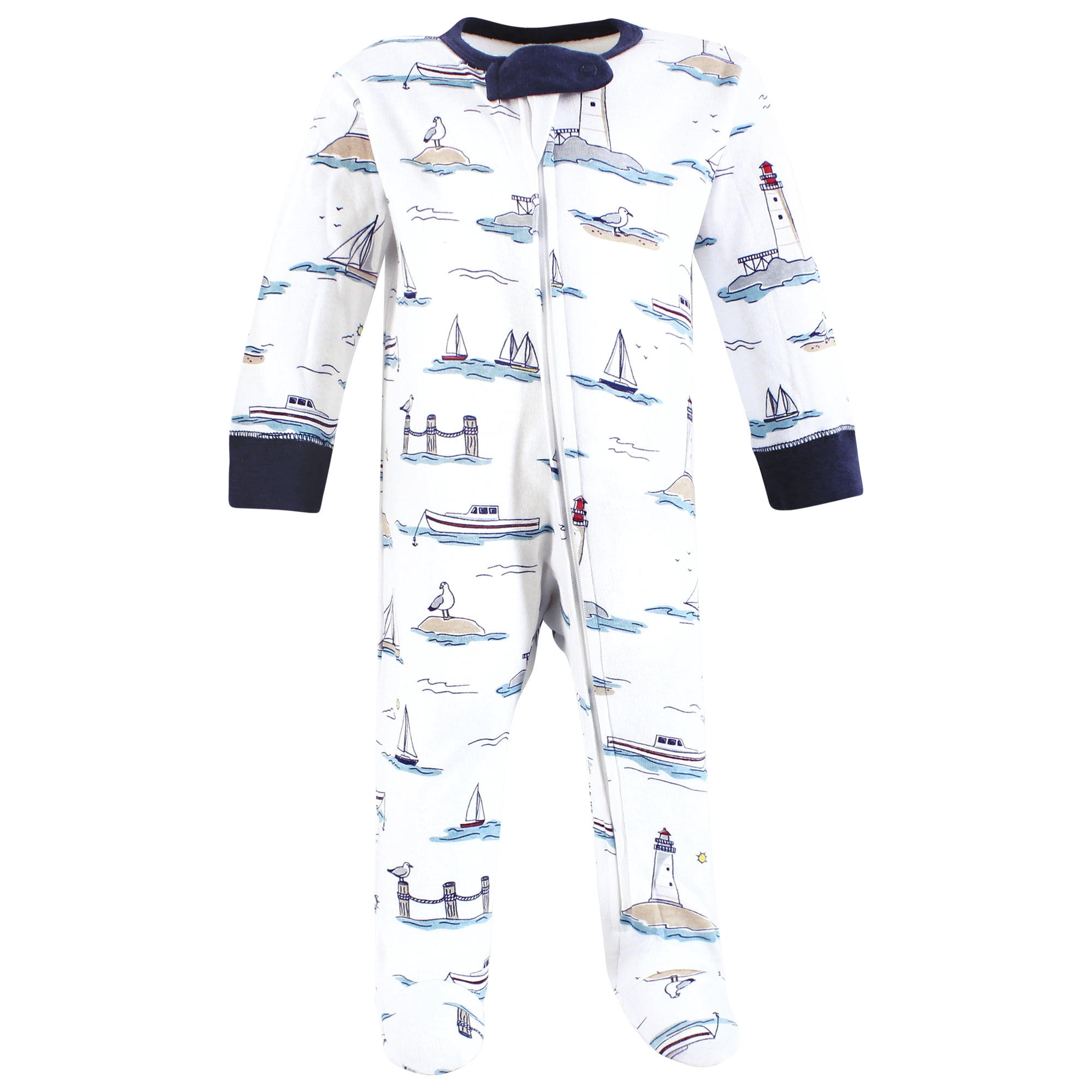 Touched by Nature Unisex Baby Organic Cotton Sleep and Play, Lighthouse Seagull, 6-9 Months