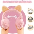 thumbnail image 5 of Orejeras para niñas, calentadores de orejas de felpa suave para niños, orejeras ajustables, lindas orejeras para exteriores, orejeras cálidas para invierno, 5 of 5